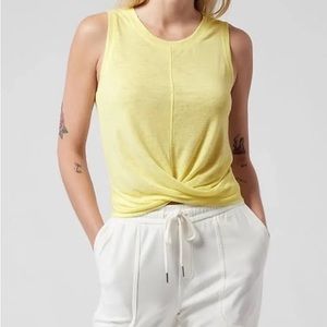 Athleta Women's Honeysuckle Yellow Sleeveless Breezy Twist 1X NWT